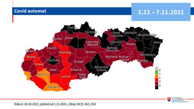 The map of districts from November 1, 2021.