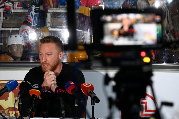 Marián Hossa during a press conference on November 2, 2021 in Trenčín.