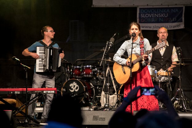 Sima Martausová performs at the Tribute to Freedom event at Devín Castle in Bratislava on August 16, 2019.