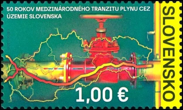 The national postal provider, Slovenská Pošta, has issued a stamp to celebrate the 50th anniversary of the launch of international gas transit through Slovakia.  The country has grown into Central Europe's gas transit route.   