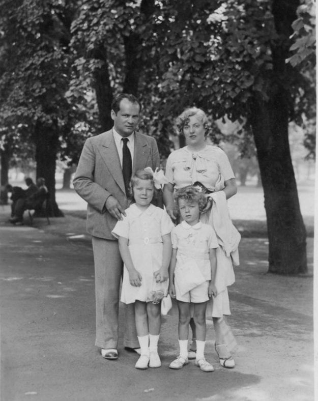 Imrich Karvaš and his family