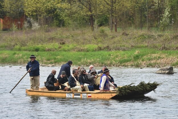 Traditional rafting on the Dunajec river is a tourist attraction in Pieniny National Park.