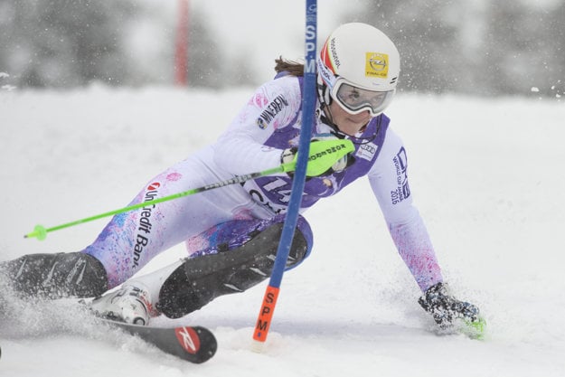 Petra Vlhová during her first run in Jasná.