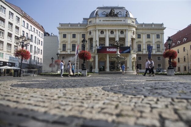 The Historical Building of the Slovak National Theatre on Hviezdoslavovo square 