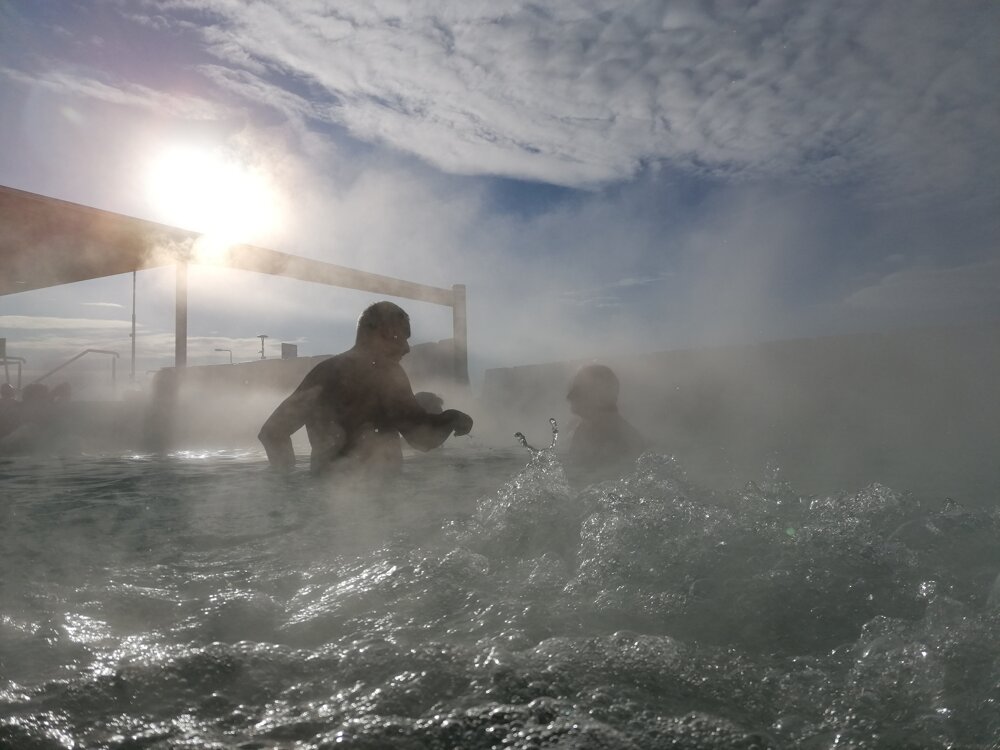 Enjoying thermal water in Nesvady.
