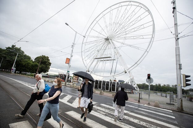 The observation wheel in Bratislava.