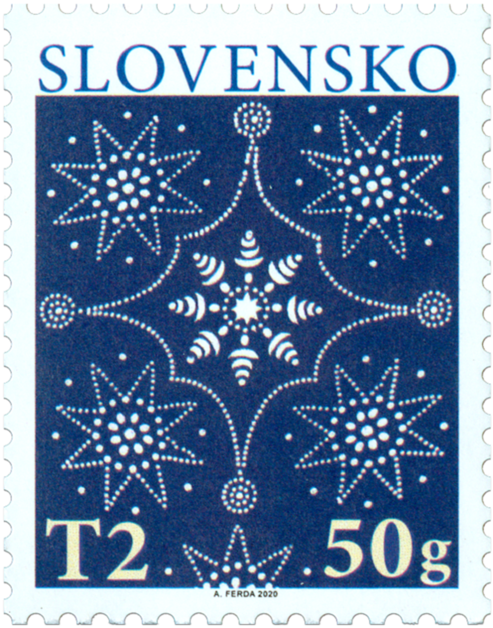 2020 Christmas stamp from Slovenská Pošta, author Adrian Ferda