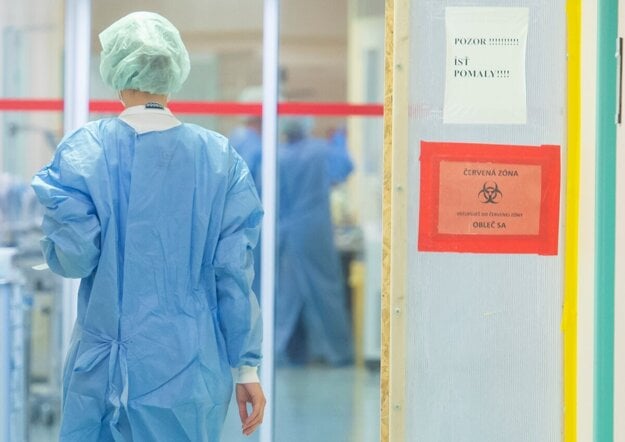 A medical worker in Ružinov hospital.