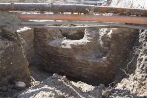 Barbican masonry has been dug up in Trnava.