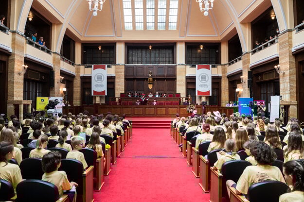 Children begin to attend Comenius University Bratislava on July 6, 2022.