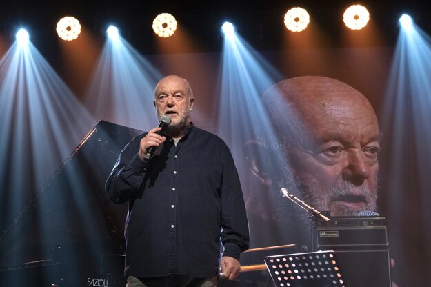 Slovak singer, composer, and long-term dramaturg of the Bratislava Jazz Days festival Peter Lipa opening last year's event.
