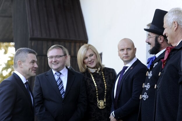 Speaker of Parliament Peter Pellegrini (L) was also present in Uhrovec, at the Štúr celebration.