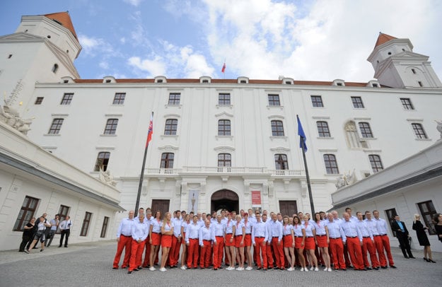 Slovak Olympic team at an audience woth Slovak President Andrej Kiska, July 23, 2016.