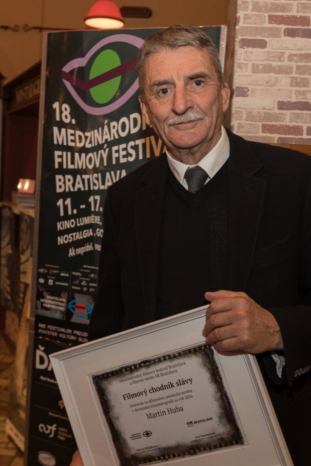 Actor Martin Huba received a symbolic tile that will be placed on the Bratislava-based Walk of Fame.