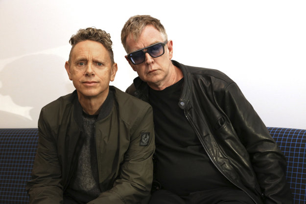 Martin Gore and Andy Fletcher, members of the group Depeche Mode