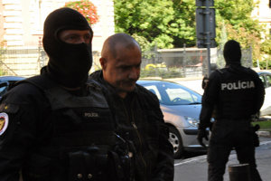 Accused Tomáš Sz. brought to the the Specialised Criminal Court in Banská Bystrica.