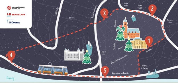 Christmas tram route map.