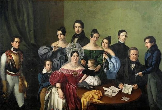 Giacomo Antonio Marastoni: Framily of Pressburg/Prešporok/Bratislava merchant Filip Scherz. 1835, owned by GMB