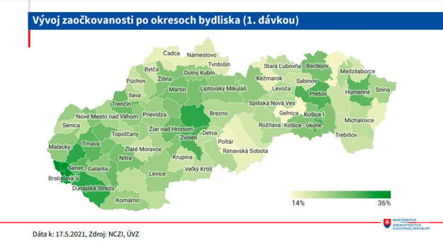 The rate of vaccinated people (based on their resident address).