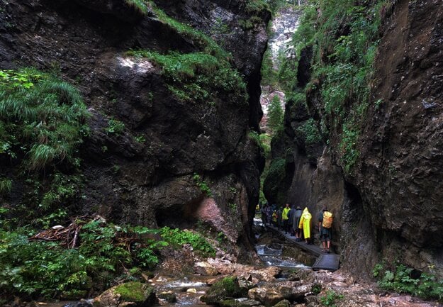 Plenty of footbridges, ladders and waterfalls can be found in the Jánošíkove Diery gorge outside Terchová.