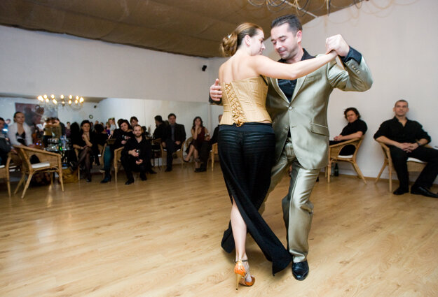Argentine Tango for beginners, illustrative stock photo.