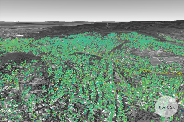 The cloud of points that are result of satellite measurement.