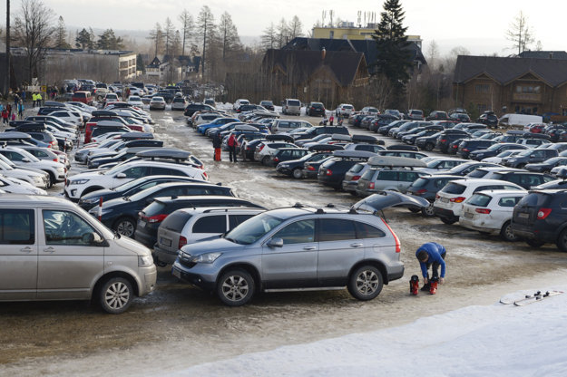 Parking in the High Tatras on January 7