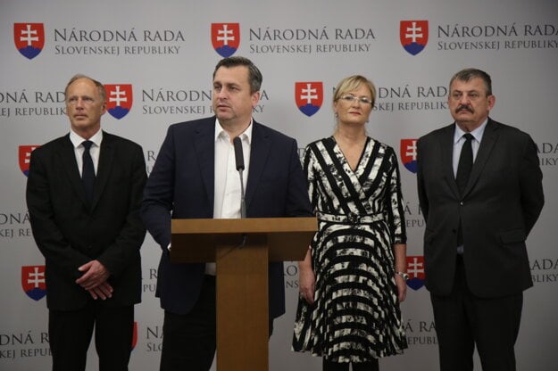 Left to right: Jaroslav Paška, Andrej Danko, Eva Smolíková and Anton Hrnko