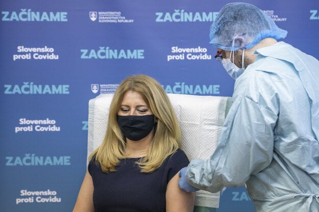 President Zuzana Čaputová received the jab on Sunday, December 27.