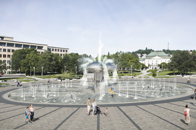 The visualisation of how the Námestie slobody square, with its iconic fountain, should look like after its revitalisation.