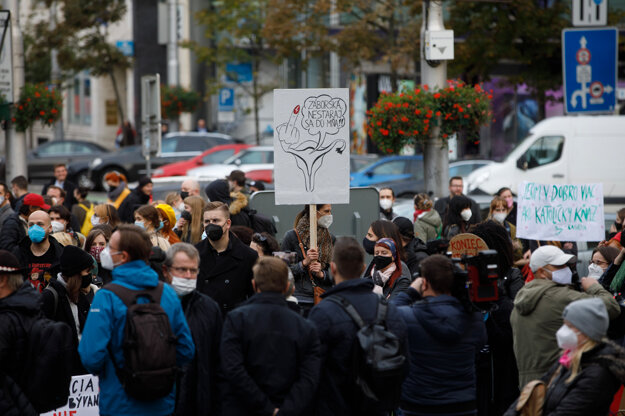 The protest against attempts to restrict access to abortions held in Bratislava on October 18.