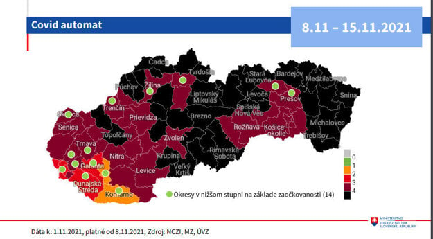 Map of districts from November 8, 2021.