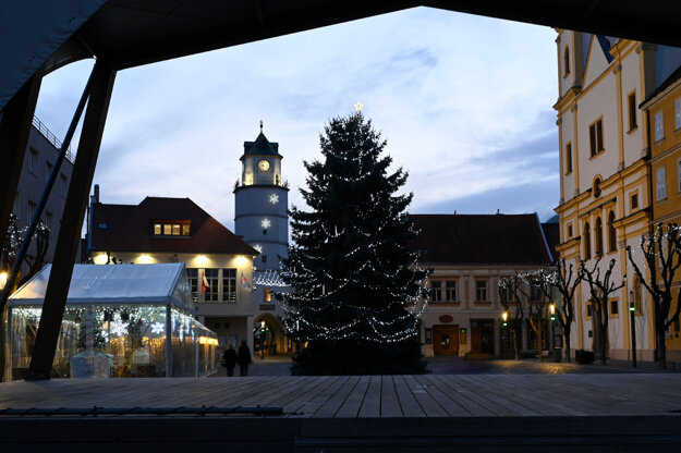Christmas tree in Trenčín.