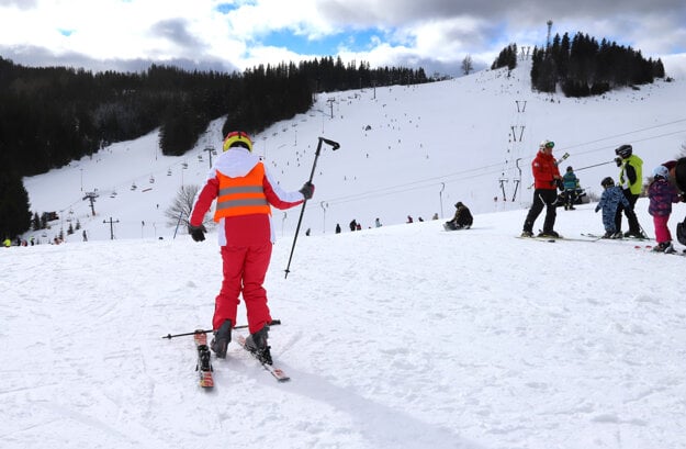 Skiing in Donovaly.