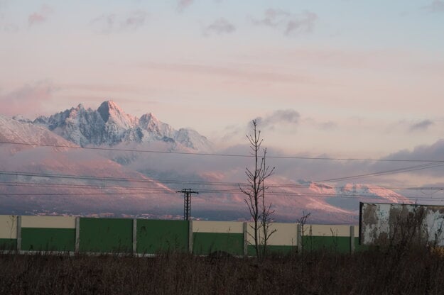 The High Tatras on December 8, 2022, pictured from the town of Svit.