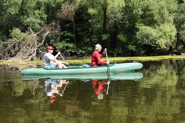 Paddling on the Little Danube River.
