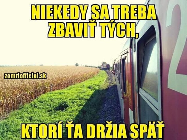 One of many jokes about a detached Slovak train: