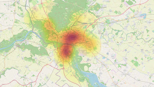 Density of population in Bratislava