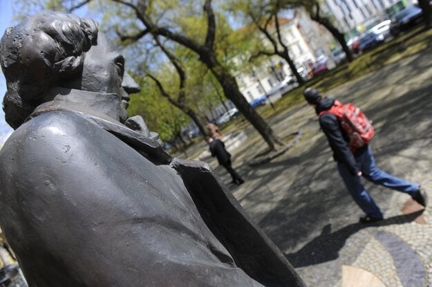 The Hans Christian Andersen statue in Bratislava.
