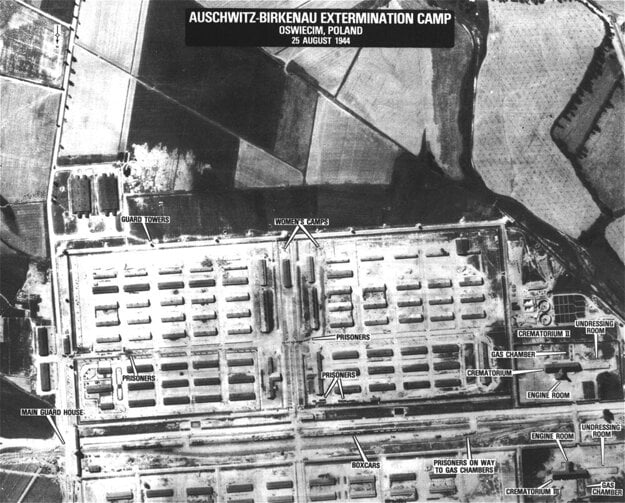 The Auschwitz-Birkenau extermination camp in August 1944.