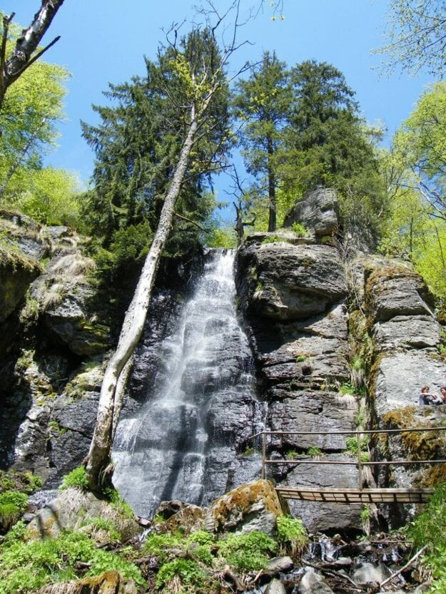 Bystrô Waterfall in the Poľana protected landscape area, central Slovakia.