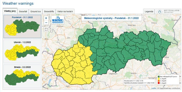 Weather warnings issued for January 31 to February 2, 2022