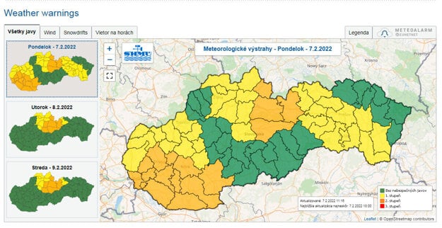 Weather warnings for February 7-9, 2021.