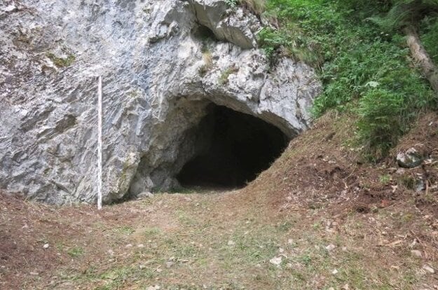 Entrance of the Hučivá cave in the Belianske Tatras.