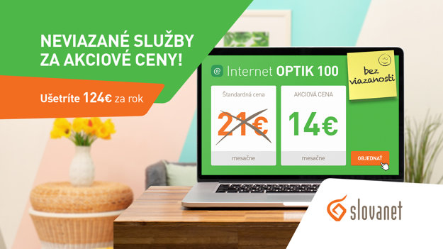 Mnohé skvelé programy neviazaného internetu od Slovanetu sú v novej akcii výrazne lacnejšie až na celý prvý rok.