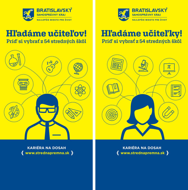 Náborový vizuál „Hľadáme učiteľov / učiteľky na BSK“
