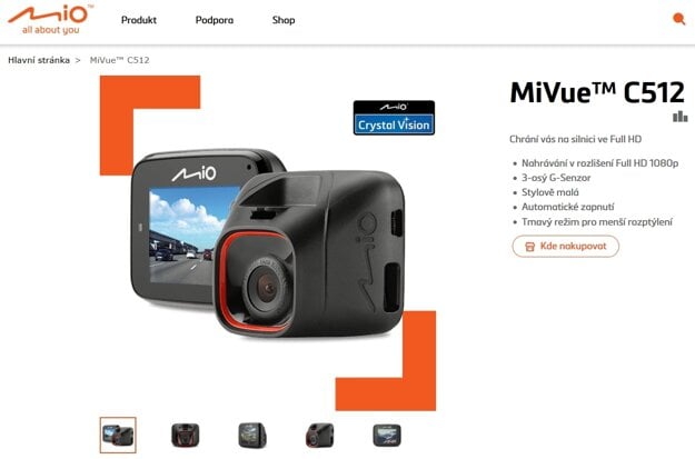 MIOkamery.SK - MiVue C512 autokamera (zdroj: MIOkamery.SK)